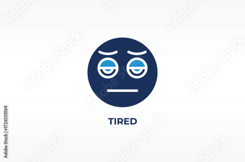 TIRED vector, icon or logo sign isolated symbol illustration