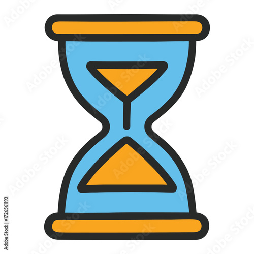 Hourglass Deadline Color Flat Icon for Project Planning