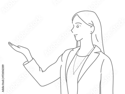 イラスト　女性　手