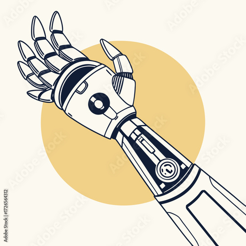 Illustration of a robotic arm reaching out