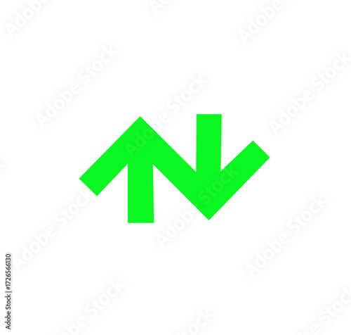 Free Download green up and down arrows icon on white background	 - GFXLoad