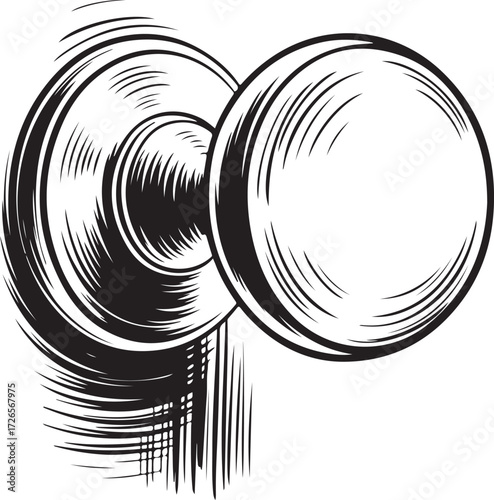 Detailed Hand Drawn Door Knob Illustration