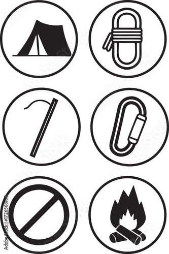 Camping Icons Gear and Essentials