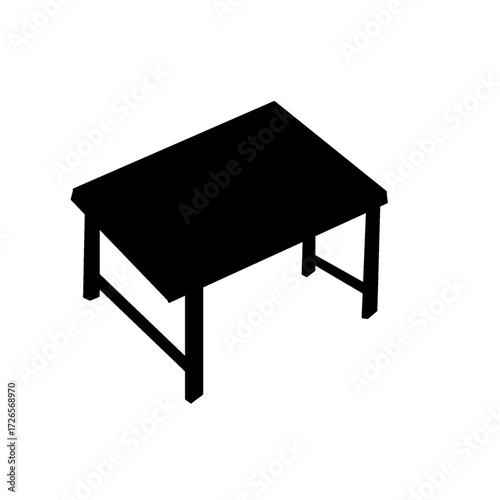 wooden table element clipart useful for office school writing projects black silhouette.eps