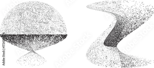 Sprayed black shape.Graffiti art design . Noise dispersion logo . Spray effect .Grunge, grainy, gritty texture . Distressed element .vector 
