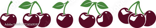 Ripe berry. Red berry. Cherry logo. Isolated cherry on white background
