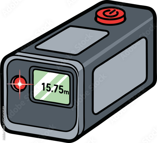 Cartoon Illustration of a Distance Measuring Device