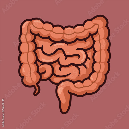 intestines cartoon illustration