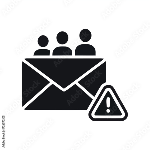 A simple black envelope mail icon representing email, messages, or contact. Ideal for standalone use in apps, websites, or print.