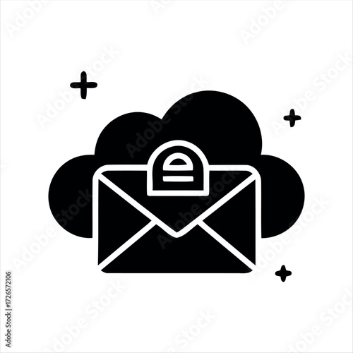 A simple black envelope mail icon representing email, messages, or contact. Ideal for standalone use in apps, websites, or print.