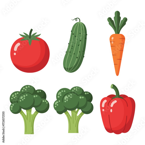 Vector illustration of vector art of assortment of fresh vegetables