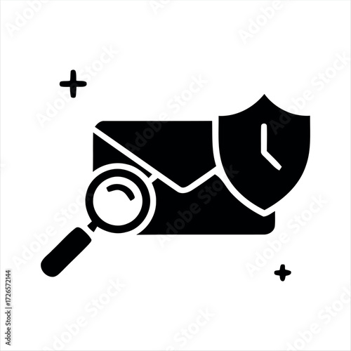 A simple black envelope mail icon representing email, messages, or contact. Ideal for standalone use in apps, websites, or print.
