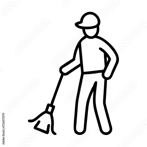 Public services street cleaner icon transparent background