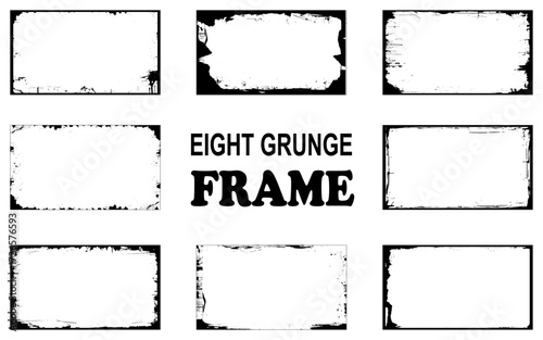 collection of frames in a grunge style. Vector illustration