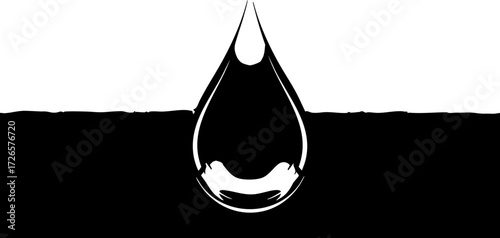Valokuva Dynamic water droplet abstract design symbolizing liquid purity and essential re