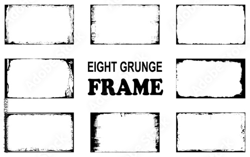 Set of frames in grunge style