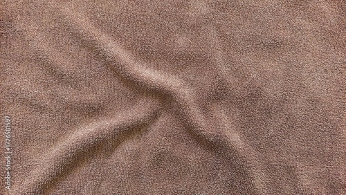 Canvas Print Brown towel fabric texture with soft and fluffy appearance