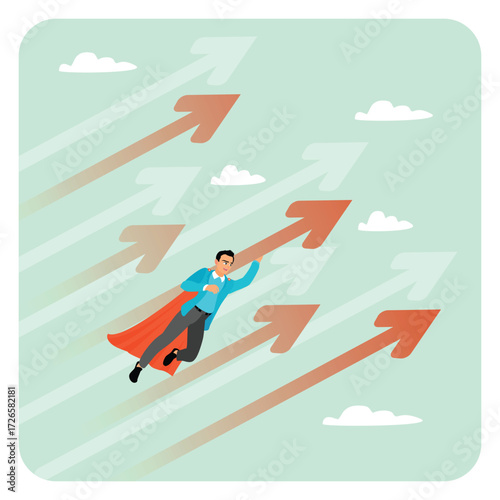 Growth or growing business forward concept to success.