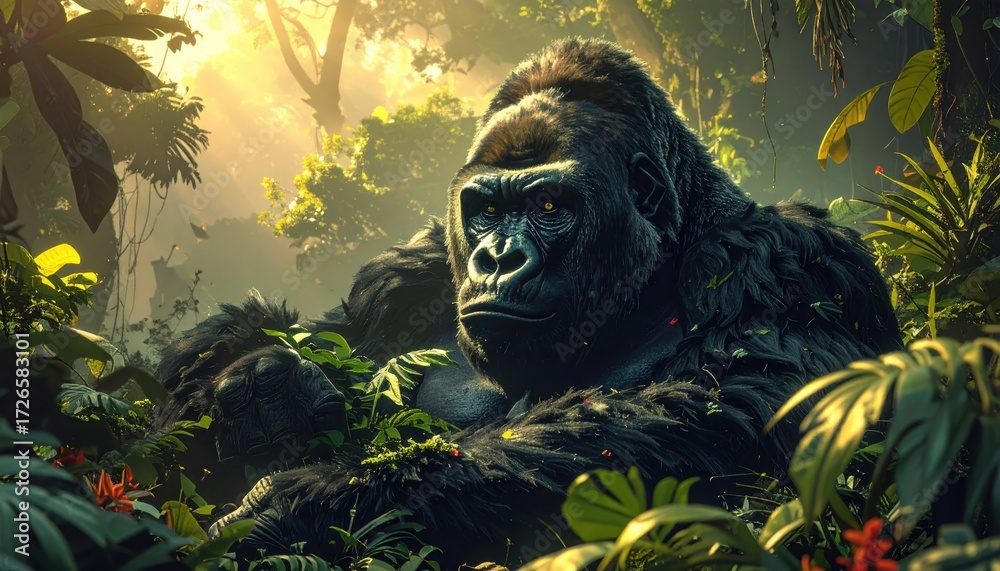 Obraz premium Gorilla high-resolution creative and visually stunning artwork.