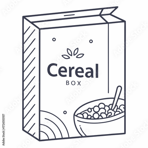 Cereal box for breakfast and healthy nutrition
