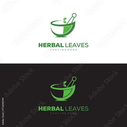 Herbal logo vector graphic with an icon that consist of leaf. Best for any business.