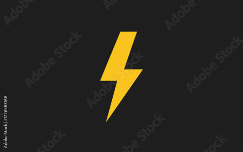 Yellow lightning bolt on a dark gray background. Free Download Yellow lightning bolt on a dark gray background. - GFXLoad