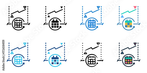 Swing trading icon set multiple style collection 
