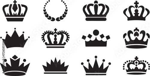 Crown Icons Cartoon, Royalty Crown Vector, King Queen Crown Clipart, Tiara Symbol Cartoon, Coronation Icon Vector, Royal Crown Illustration, Emperor Crown Cartoon, Decorative Crown Vector, Cartoon Pri