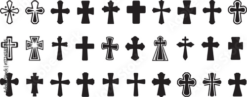 Cross Icons Vector, Religious Symbol Cartoon, Christianity Cross Clipart, Church Symbol Icon, Christian Cross Vector, Black Cross Silhouette, Religious Art Clip, Holy Cross Icon, Classic Cross Cartoon