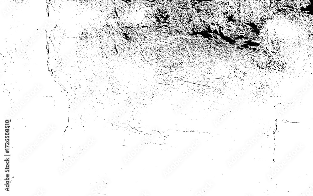 Naklejka premium Rough, scratch, splatter grunge pattern design brush strokes. Overlay texture. Faded black-white dyed paper texture. Sketch grunge design. Use for poster, cover, banner, mock-up, stickers layout.