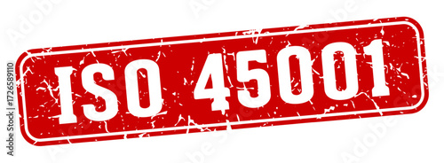 iso 45001 rectangular sign. iso 45001 stamp