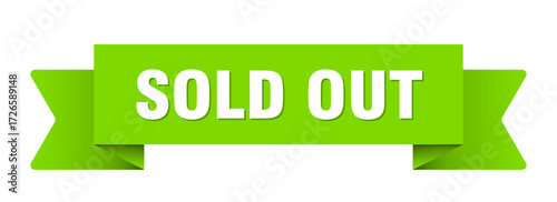 sold out ribbon isolated on transparent background. sold out ribbon