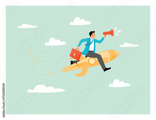 Announcement or marketing message, loud speaker promotion notice.