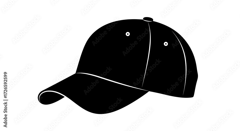 Fototapeta premium Black baseball cap illustration