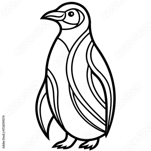 Abstract penguin line art
