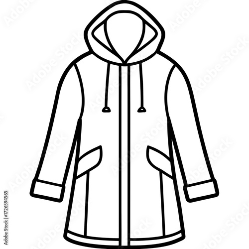 Minimal raincoat outline
