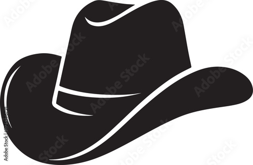 vintage cowboy hat silhouette vector illustration