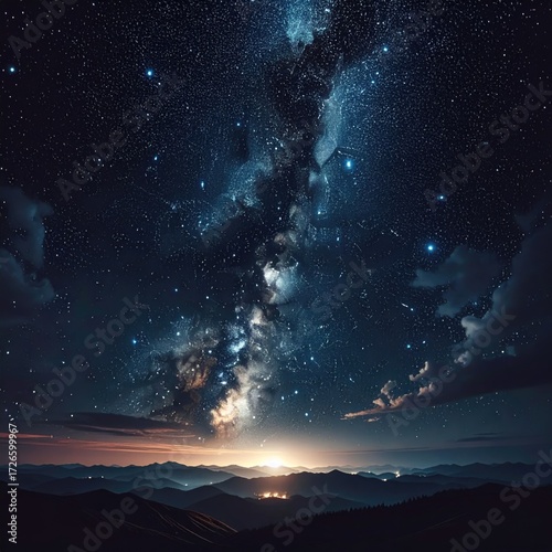 Starry night over mountains (1)