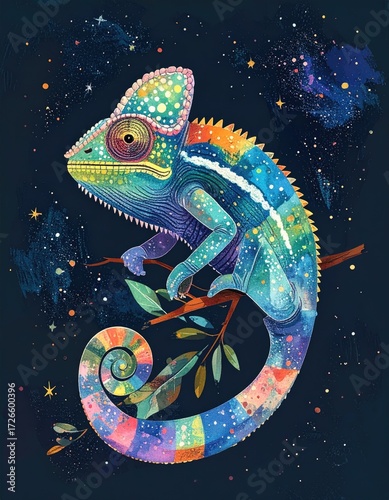 Colorful chameleon in space (1)