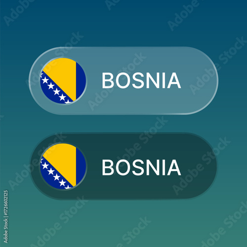 bsonia Flag button with liquid glass style design