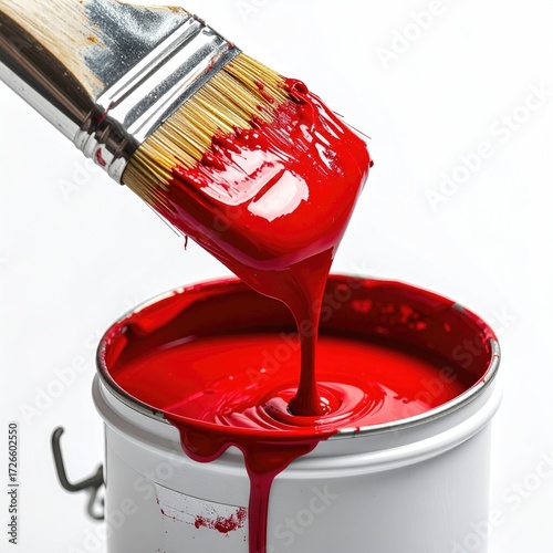 Red paint being poured from a can (2)
