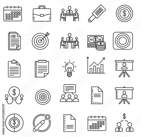 Business and finance icons collection