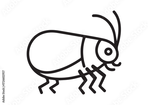 Flea line art vector