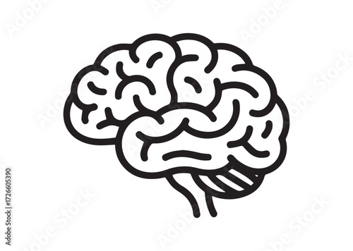 Brain line art vector