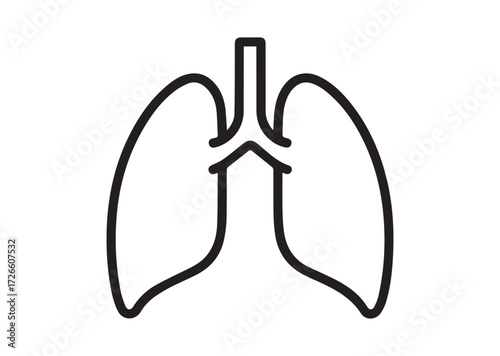 Lungs line art vector