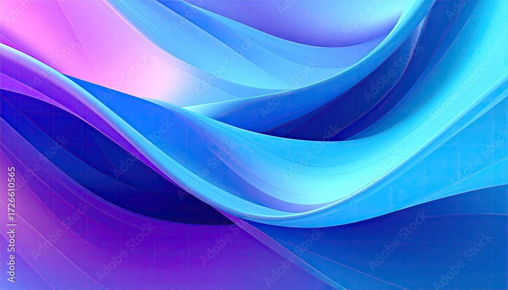 Naklejka premium Abstract wavy shapes in vibrant blues, pinks, and purples