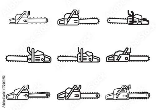 Chainsaw line art vector