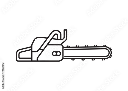 Chainsaw line art vector