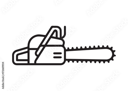 Chainsaw line art vector