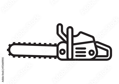 Chainsaw line art vector